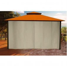Carolina 10' x 12' Gazebo with Rust Color Top and Privacy Curtains and Mosquito Netting   568152376